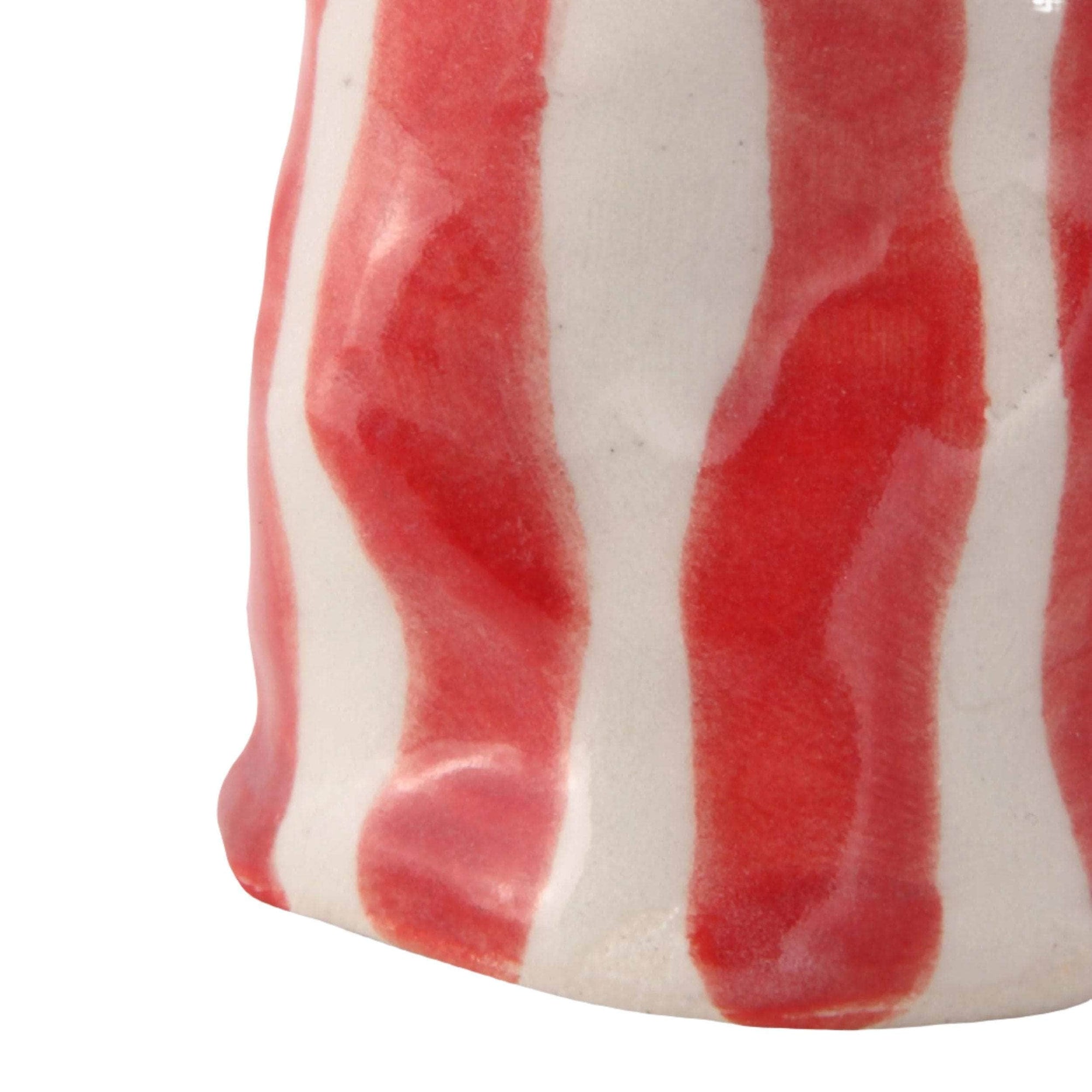 Bright Red Candy Stripe Candle Holder