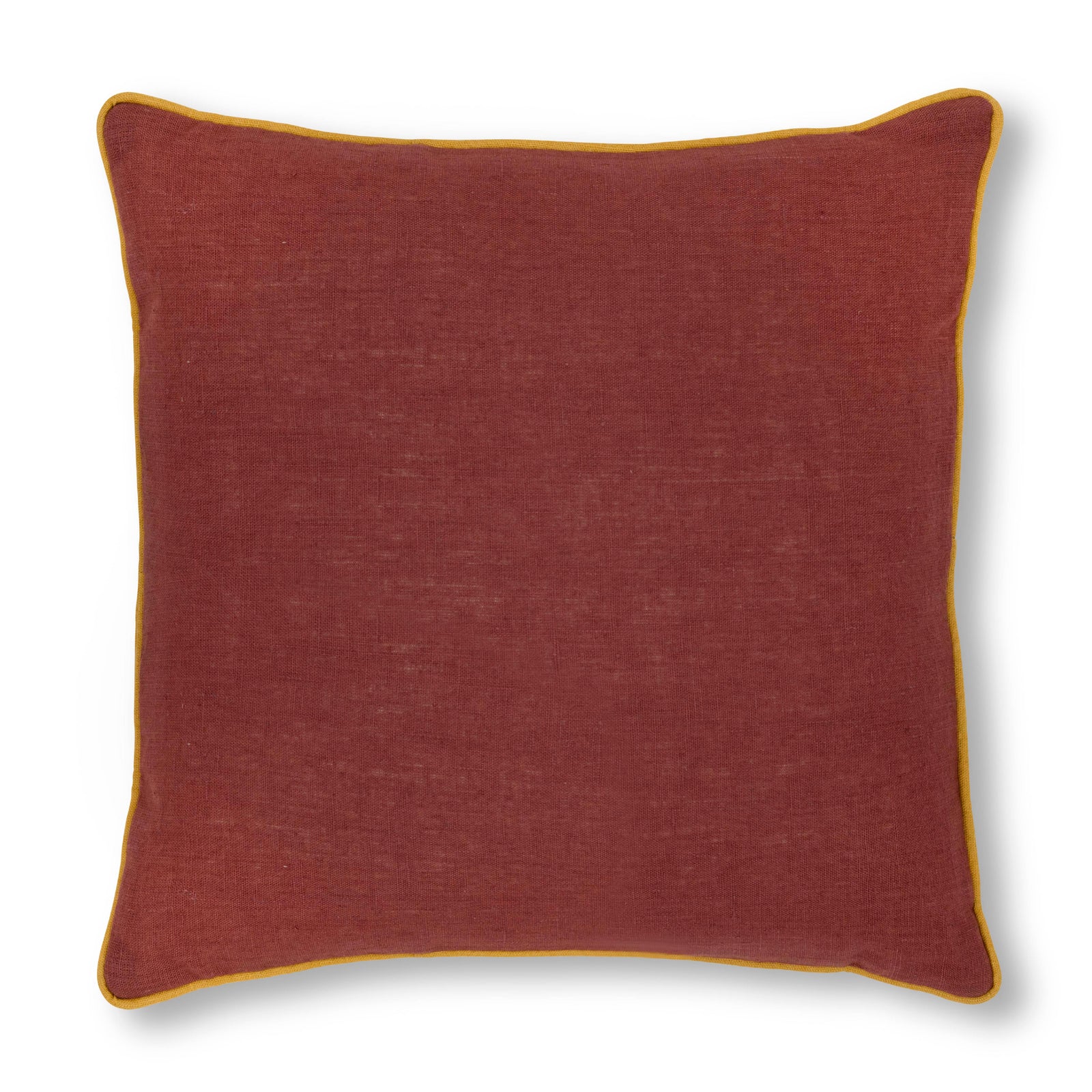 Marsala Cushion with Ochre Piping