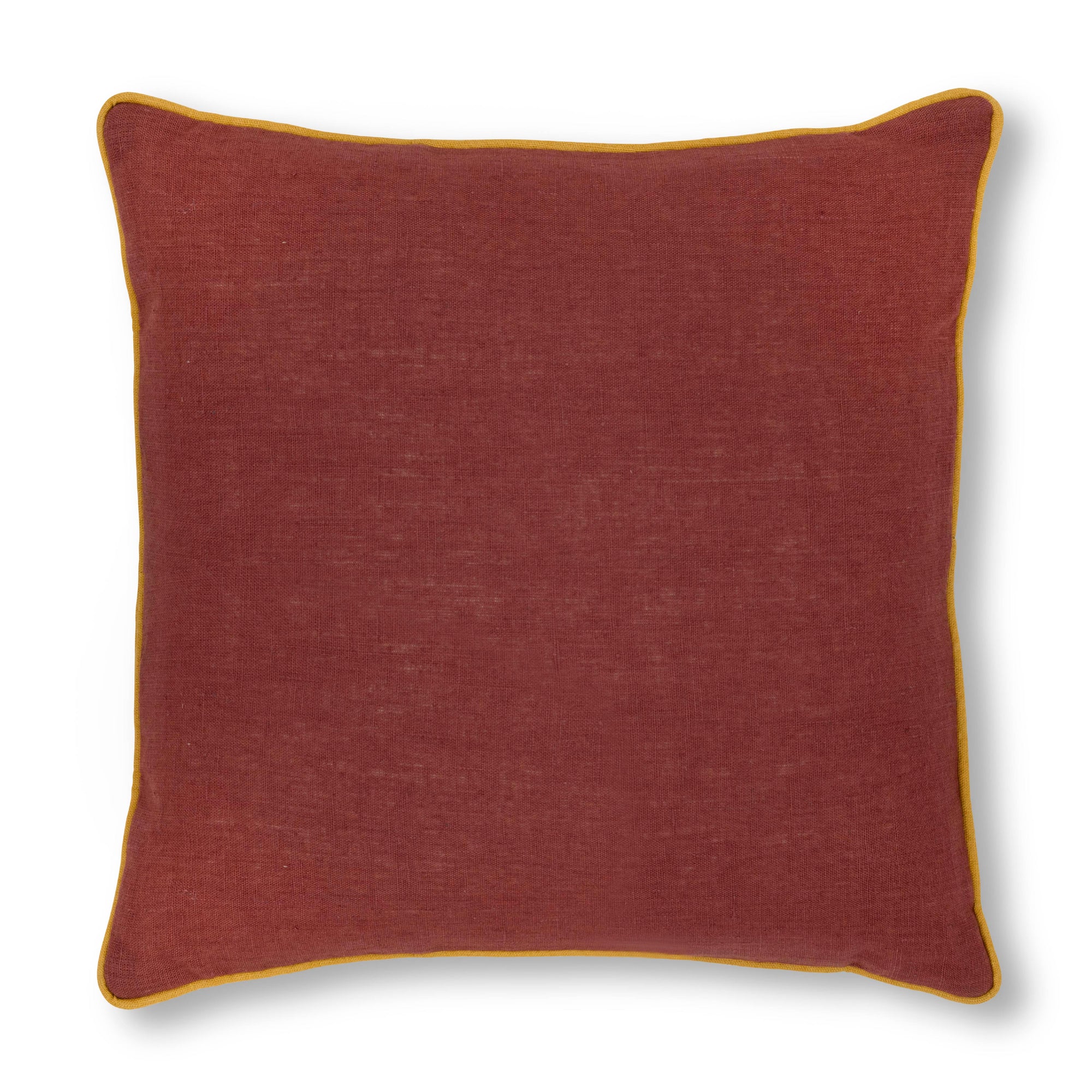 Marsala Cushion with Ochre Piping