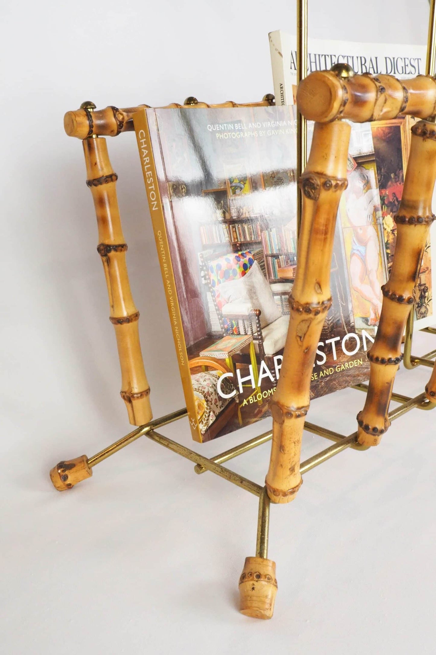Vintage Bamboo Magazine Rack