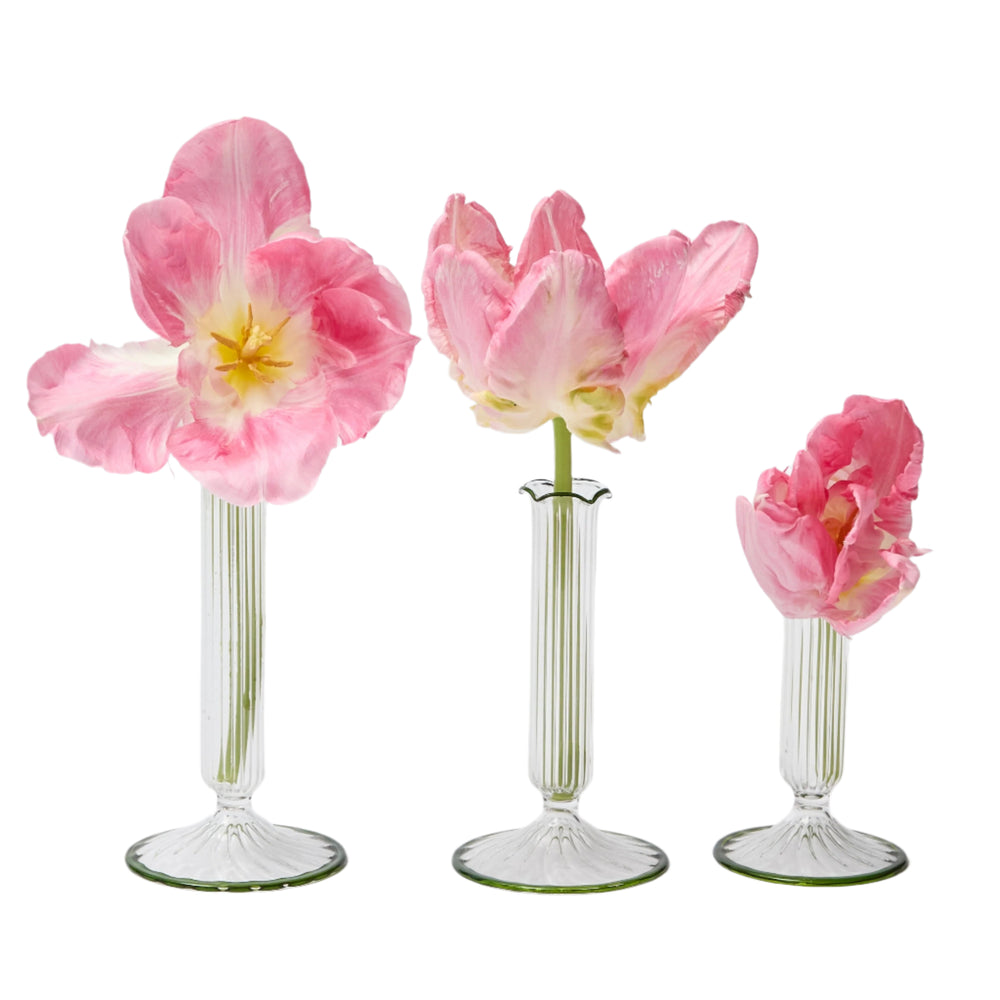 Fluted Single Stem Bud Vases (set of 3)