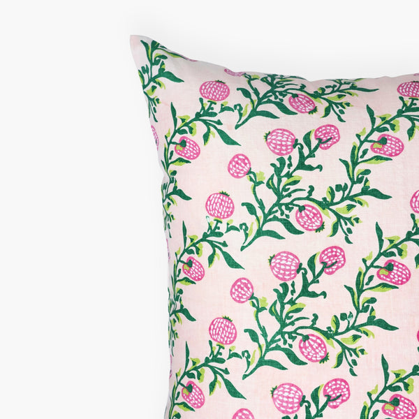 Rasa - Pure Linen Throw Pillow Cover - Pastel Pink