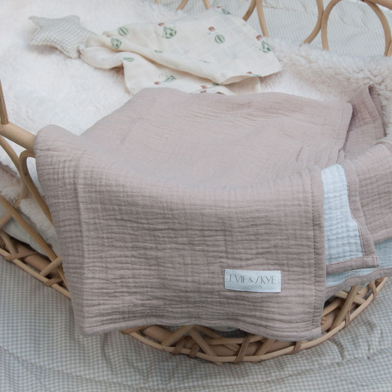 Soft Organic Cotton Baby Blanket - Mocha