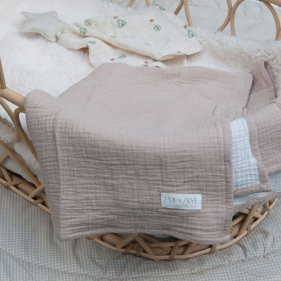 Soft Organic Cotton Baby Blanket - Mocha