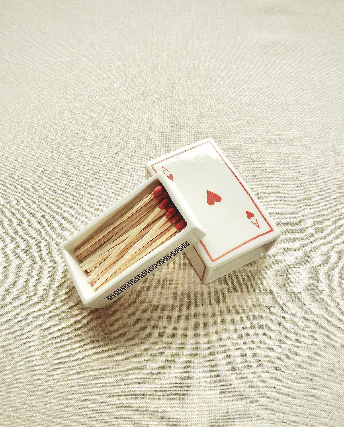‘Ace Of Hearts’ Ceramic Matchbox
