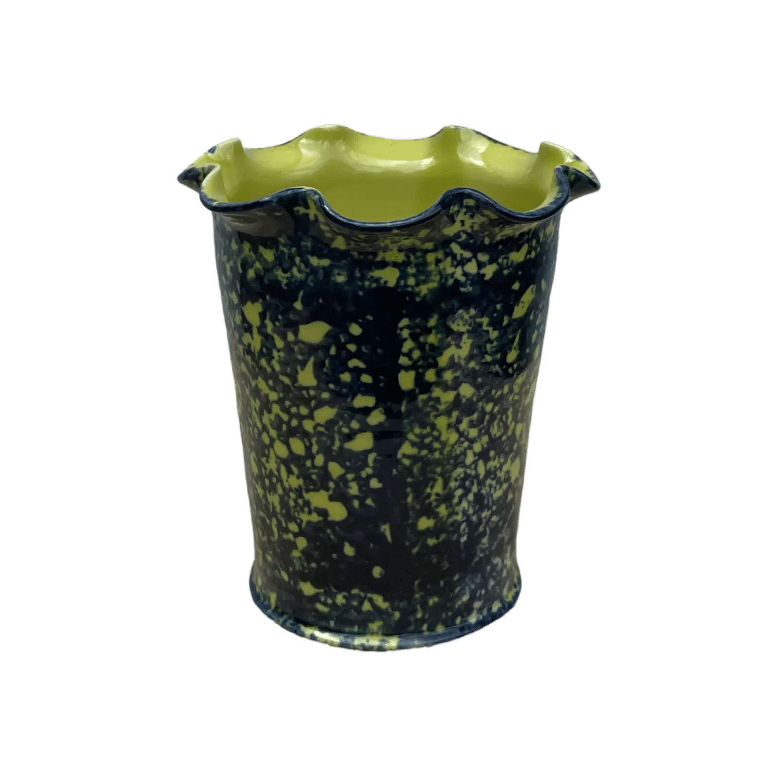 Cobalt Sponged Vase - Lime