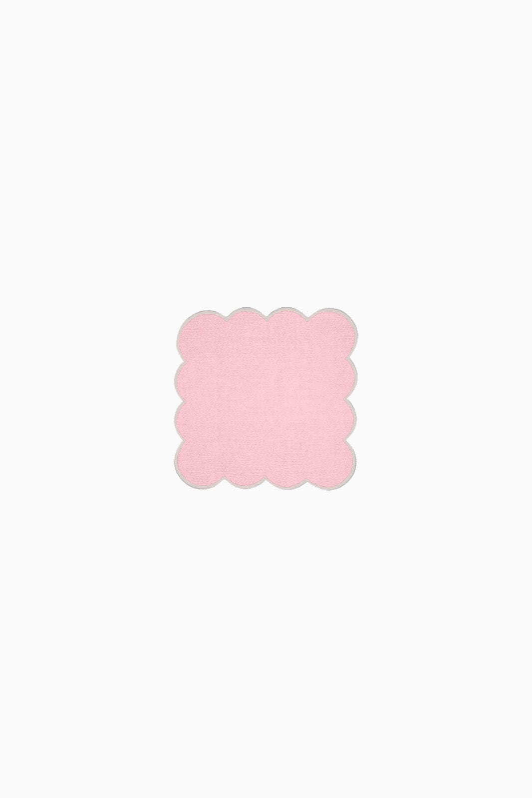 Zero-Waste Scalloped Linen Cocktail Napkins Bubblegum Pink - Set of 4