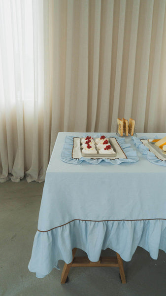 Ruffle Tablecloth, Blue