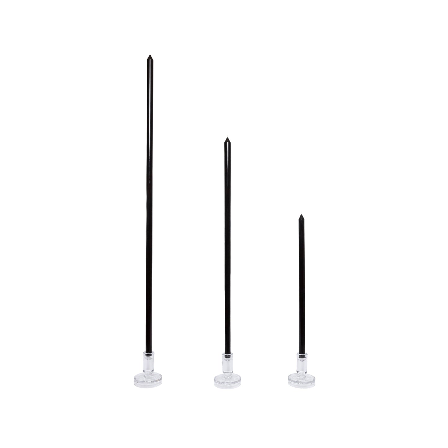 Black Tapered METRE Candle Pair