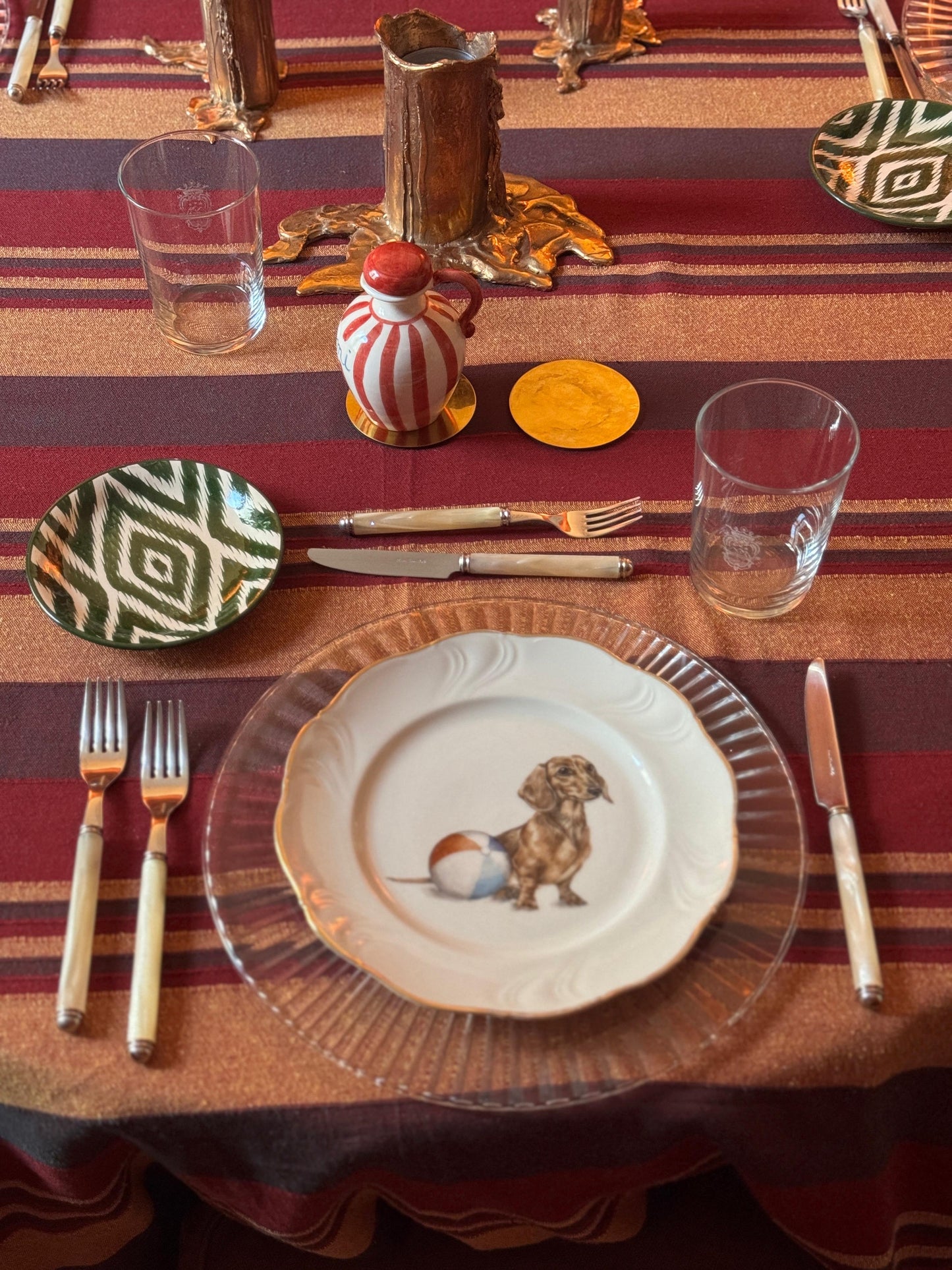 Sveva's Home Porcelain Puppy Plate Set of 4