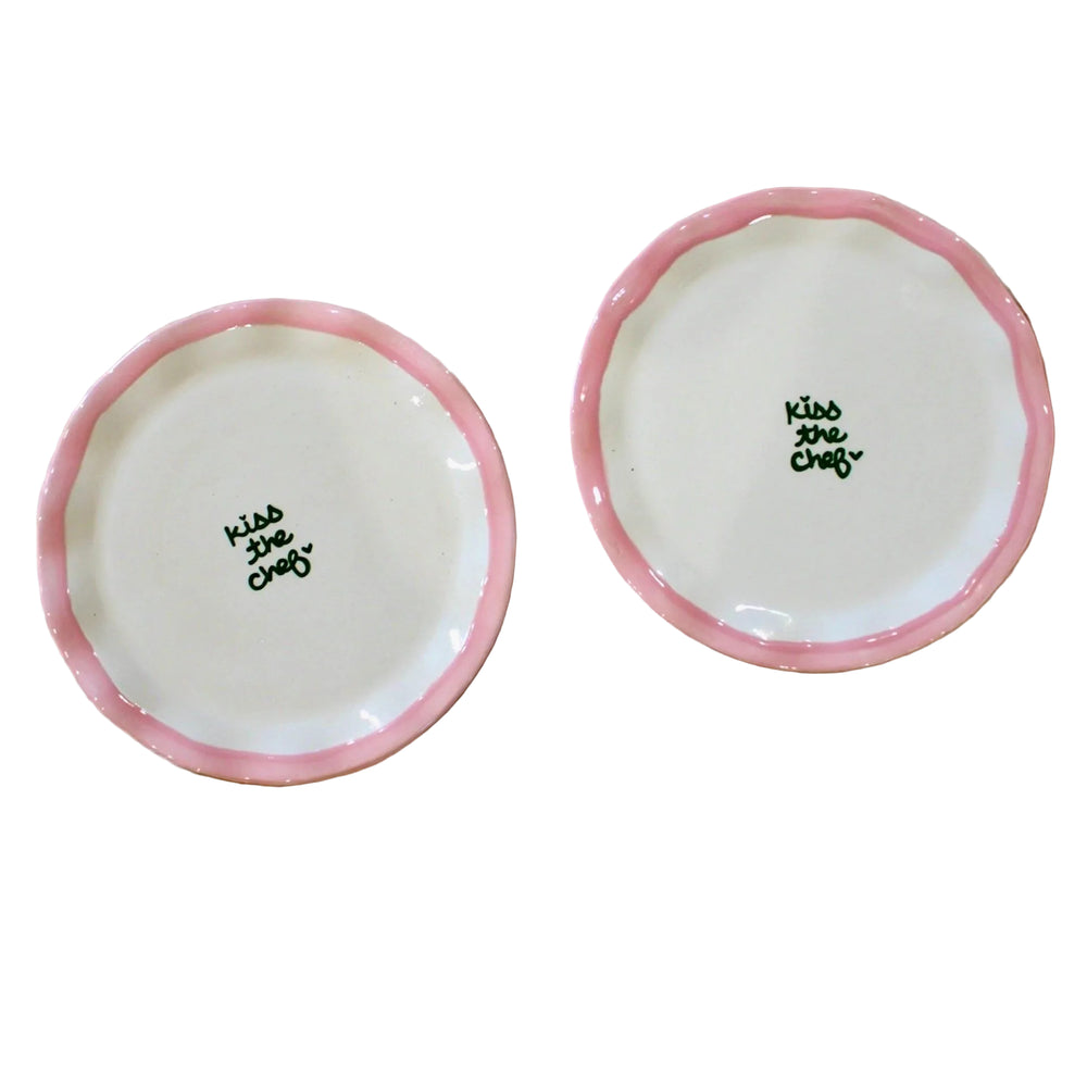 “kiss the chef” Ruffled Dessert Plates
