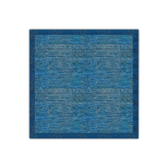 Denim with Navy Blue Border Flatweave Rug