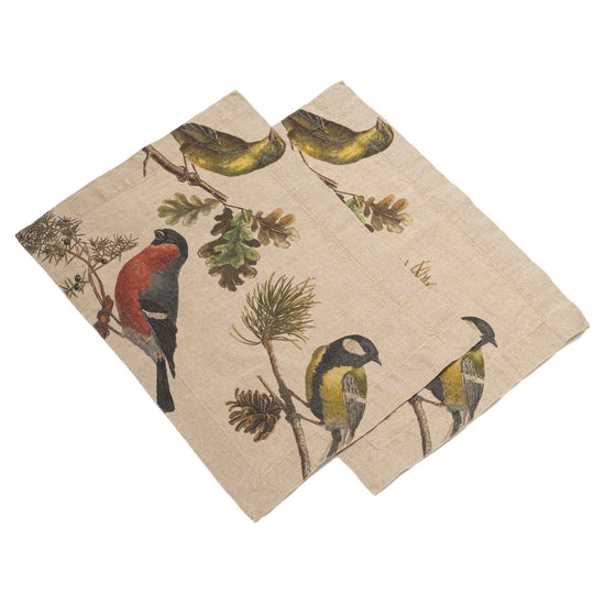 Linen Placemats SMALL BIRDS Set of 2