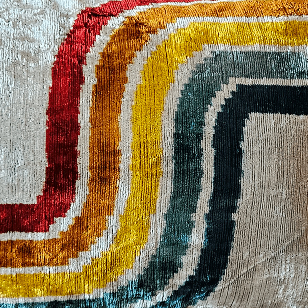 Silk Velvet Cushion - Double Side Rainbow