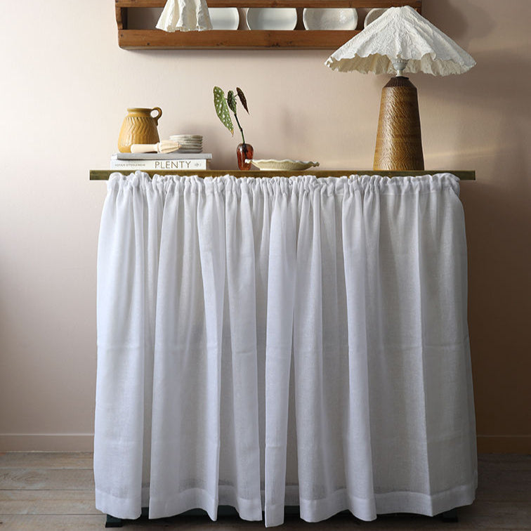 Café Curtain Half Linen White