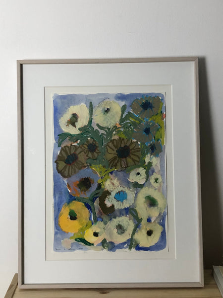 Mono Flowers with Blue - Original Painting