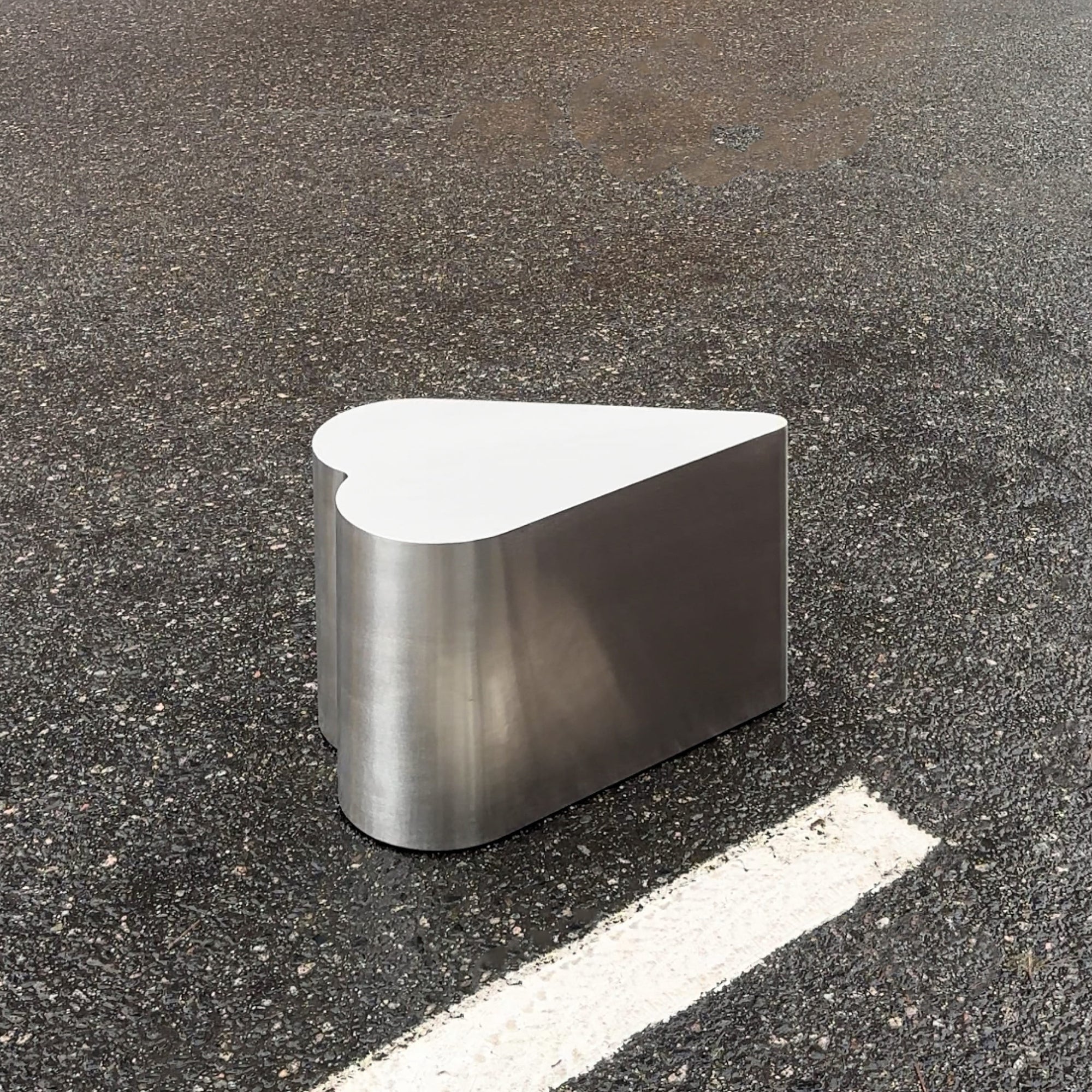 Heart Stainless Steel Brushed Side Table