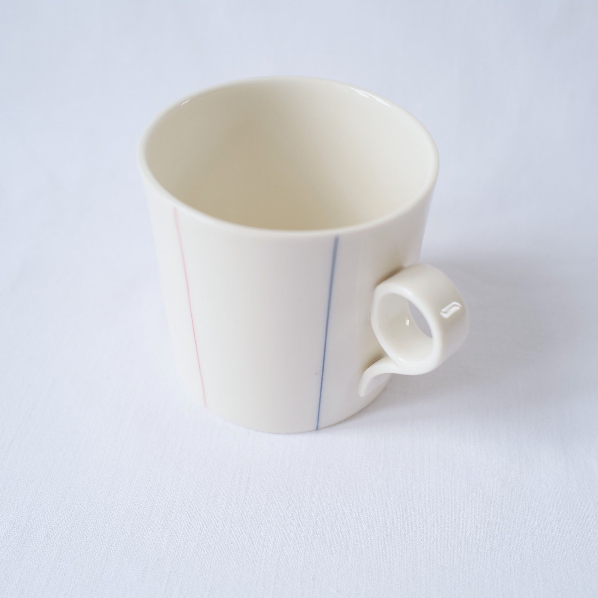 Large Mug with Tricolour Stripes - Loop Handle