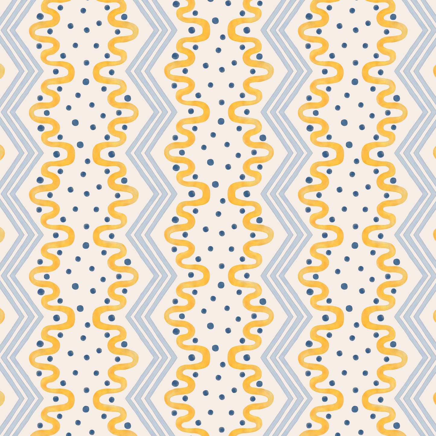 Madame Ziggle Wallpaper - Yellow and Blue