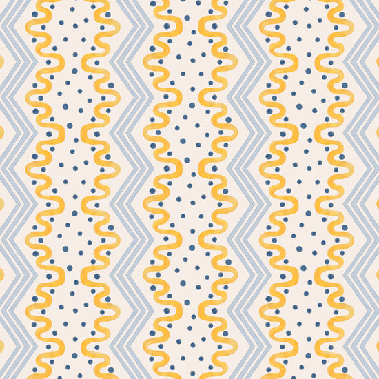 Madame Ziggle Wallpaper - Yellow and Blue