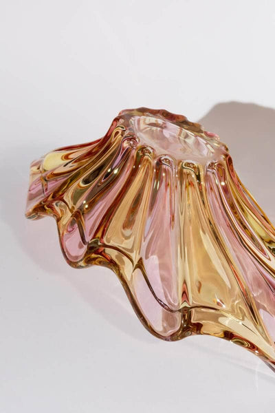 Vintage Striped Bohemian Glass Bowl