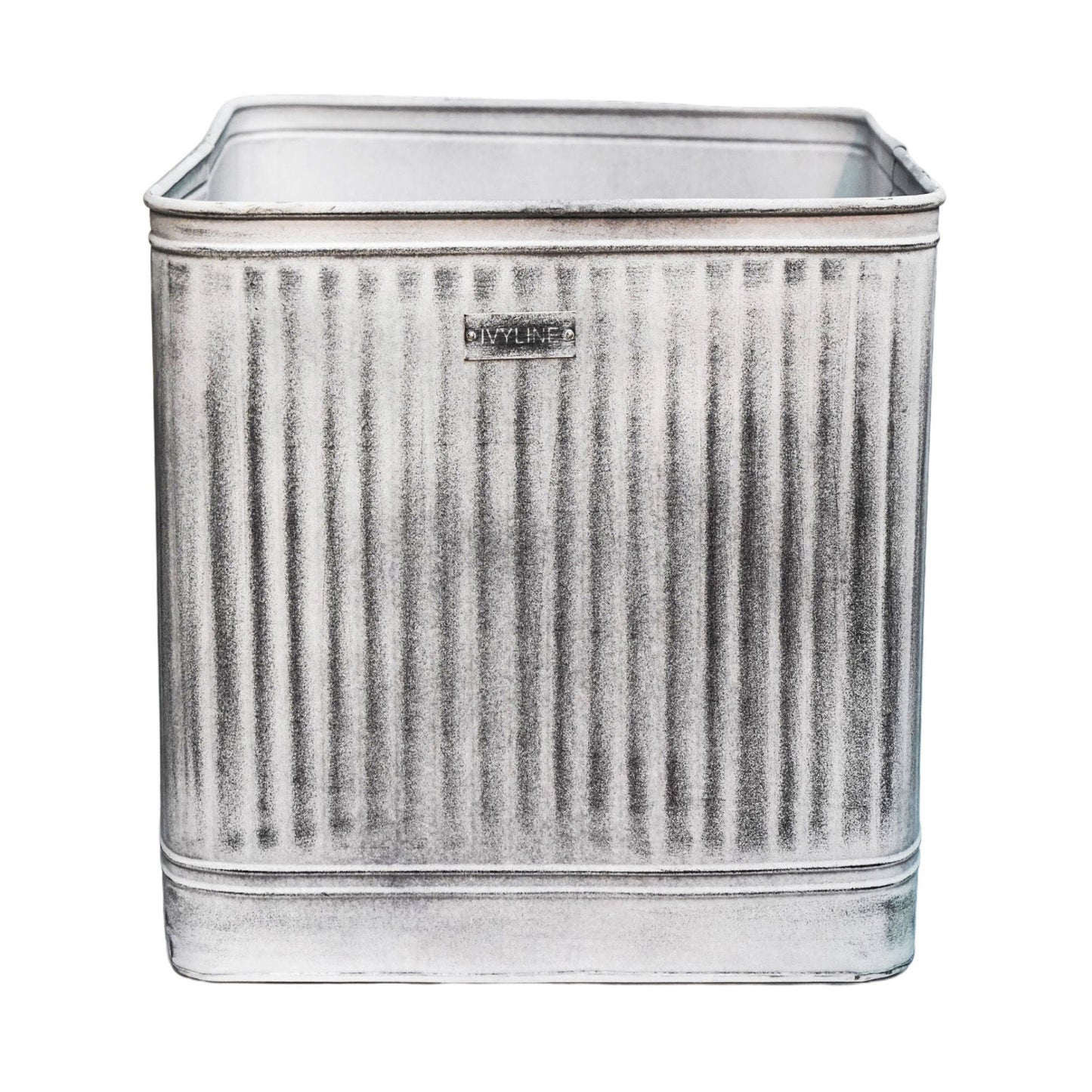 Outdoor Hampton Square Galvanised Metal Planter