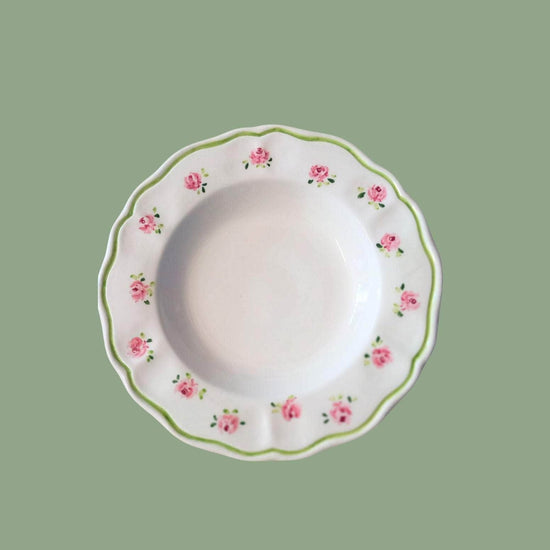 Ceramic Provence Pink Floral Plate Set of Six