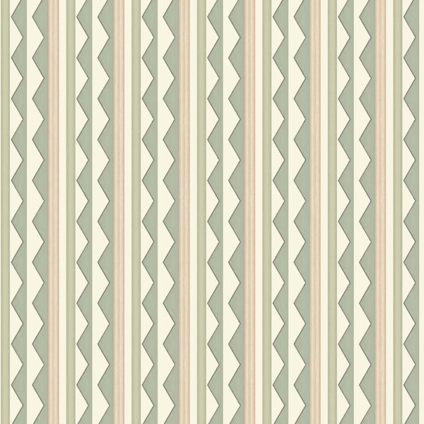 Bloomsbury Stripes Wallpaper - Soft Sage Green