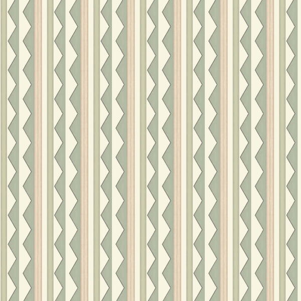 Bloomsbury Stripes Wallpaper - Soft Sage Green