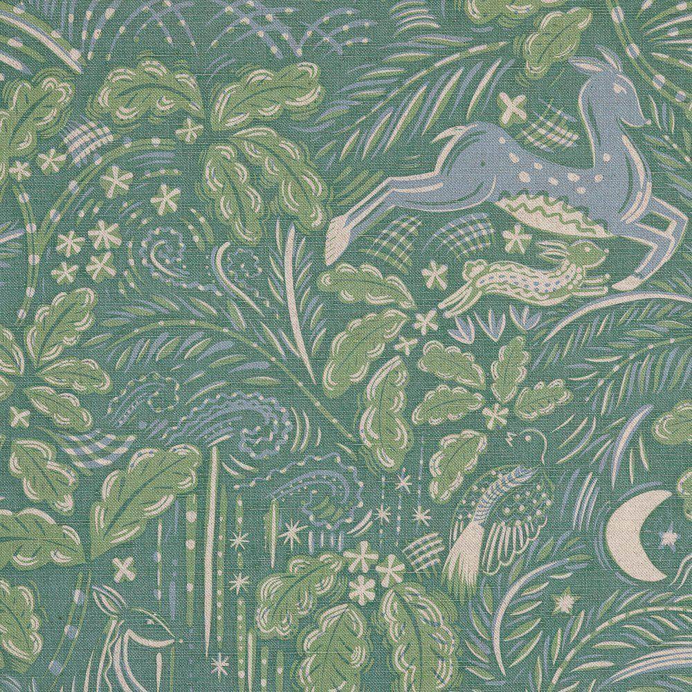 Staffordshire Bolster Cushion in Forest Green and Field Blue