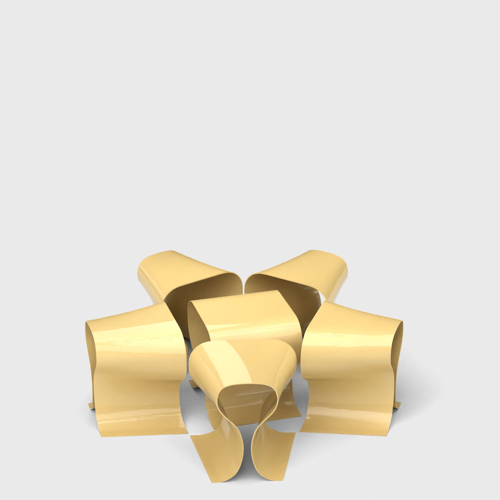 Gift Bow Stools and Side Table Yellow