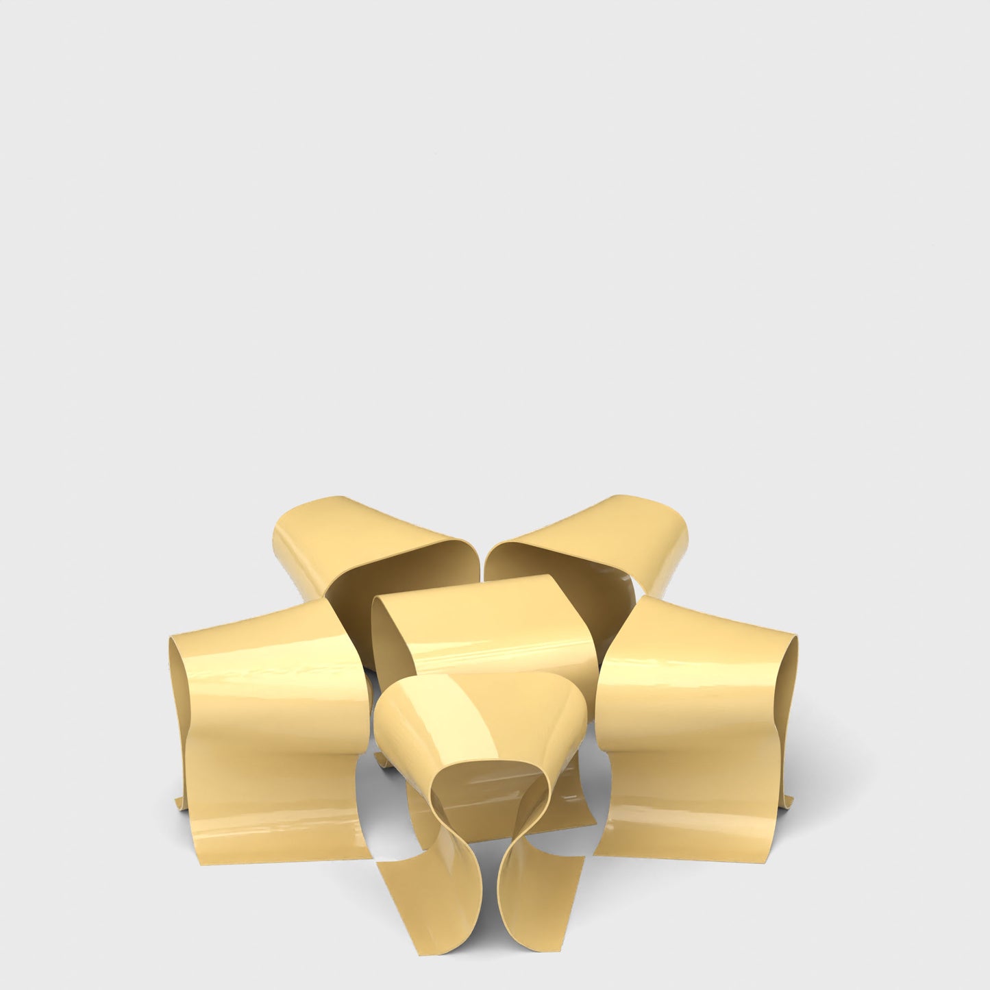 Gift Bow Stools and Side Table Yellow