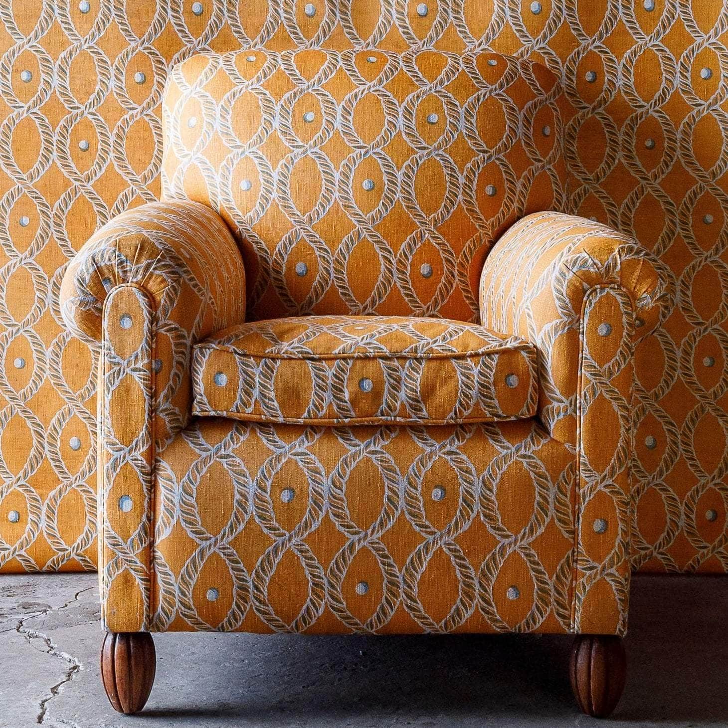 Dolly Fabric in Gold and Blue