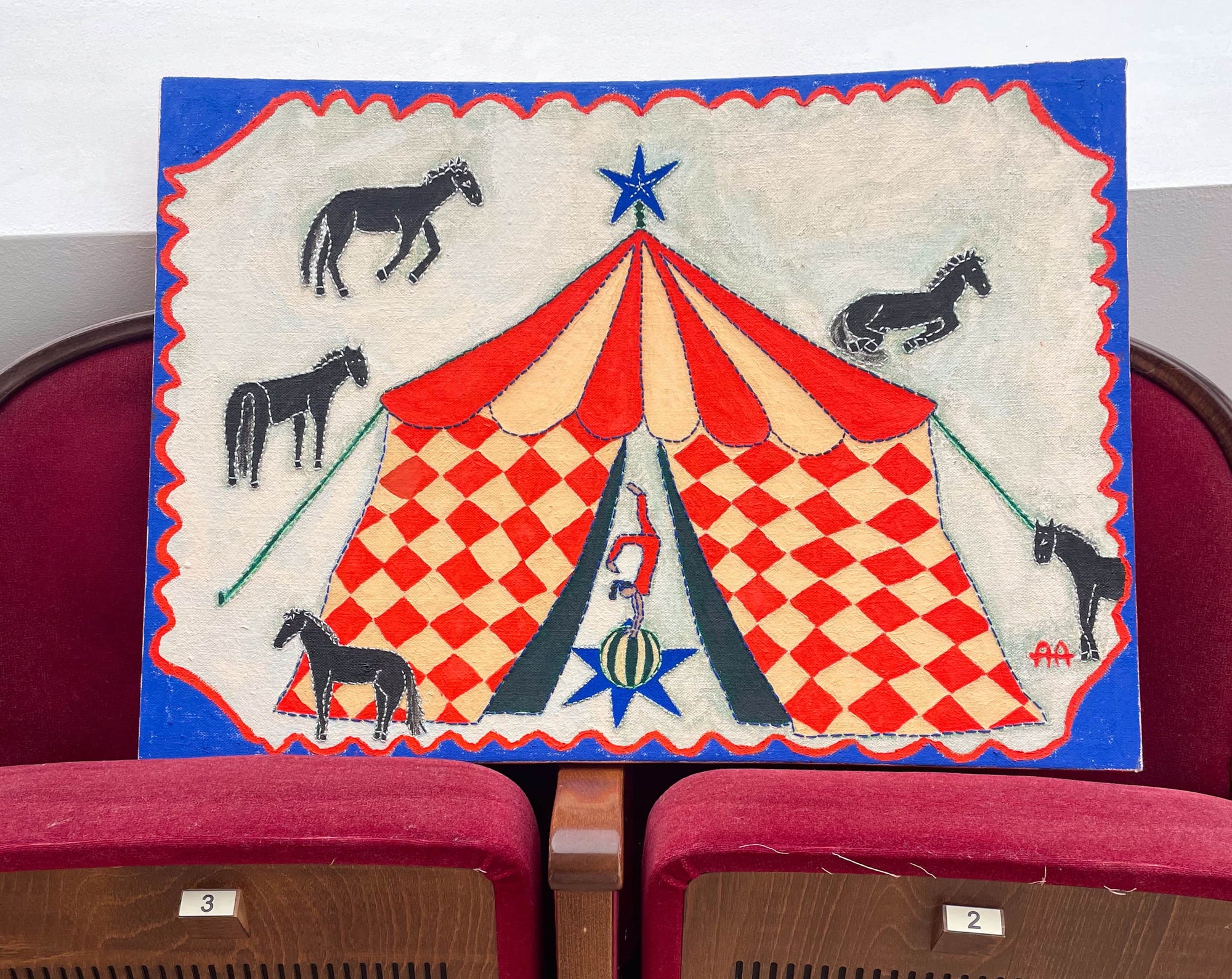 Horses at the Circus, Original Painting