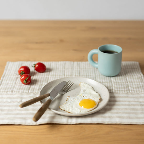 Beige Stripes Linen Placemat