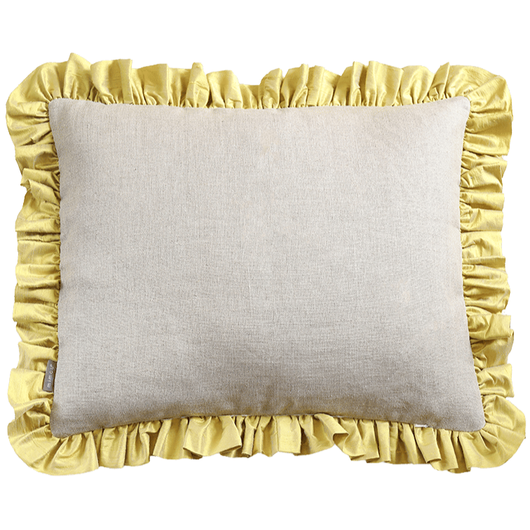 Ruffle Silk Cushion Lemon