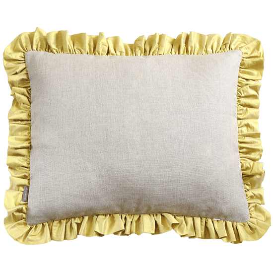 Ruffle Silk Cushion Lemon