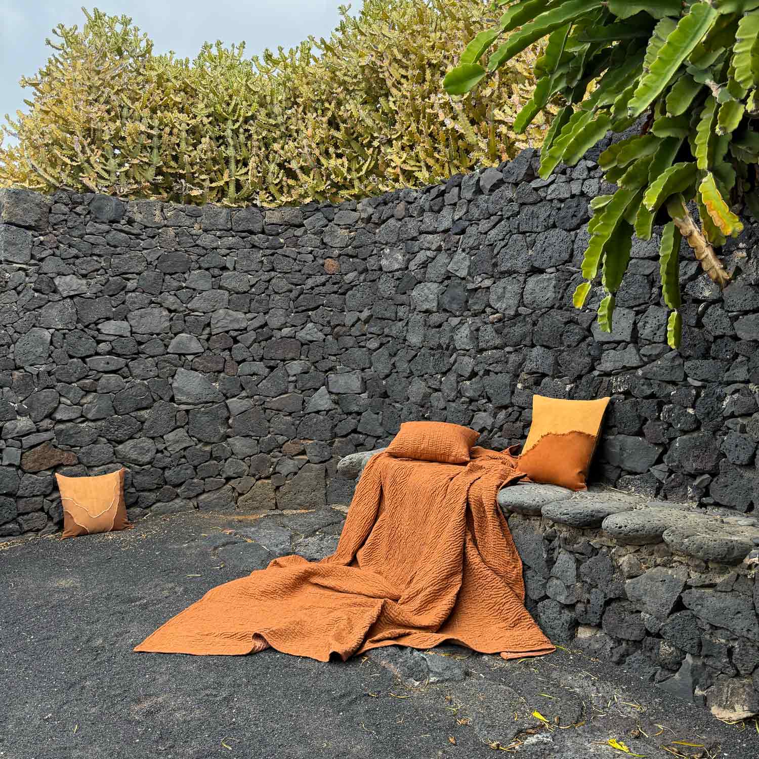 Cotton Texture Blanket Brown