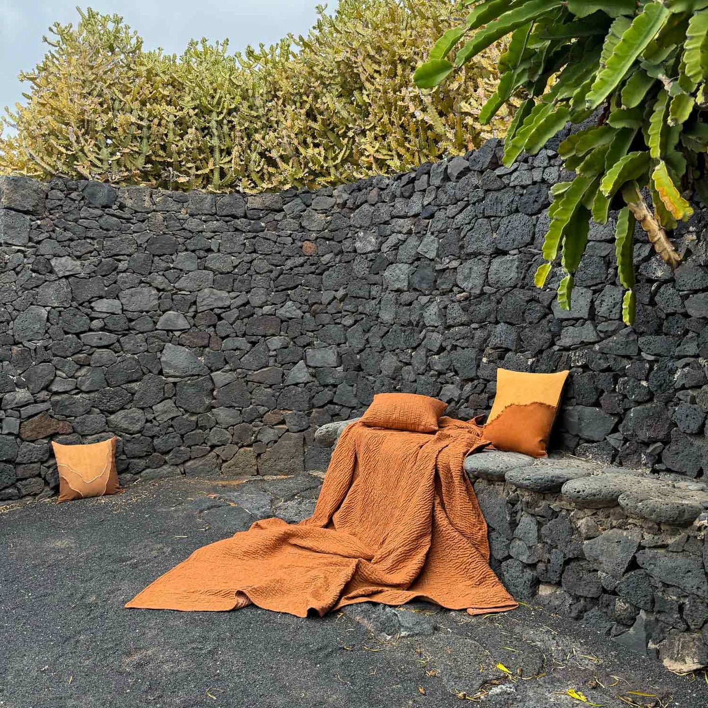 Cotton Texture Blanket Brown