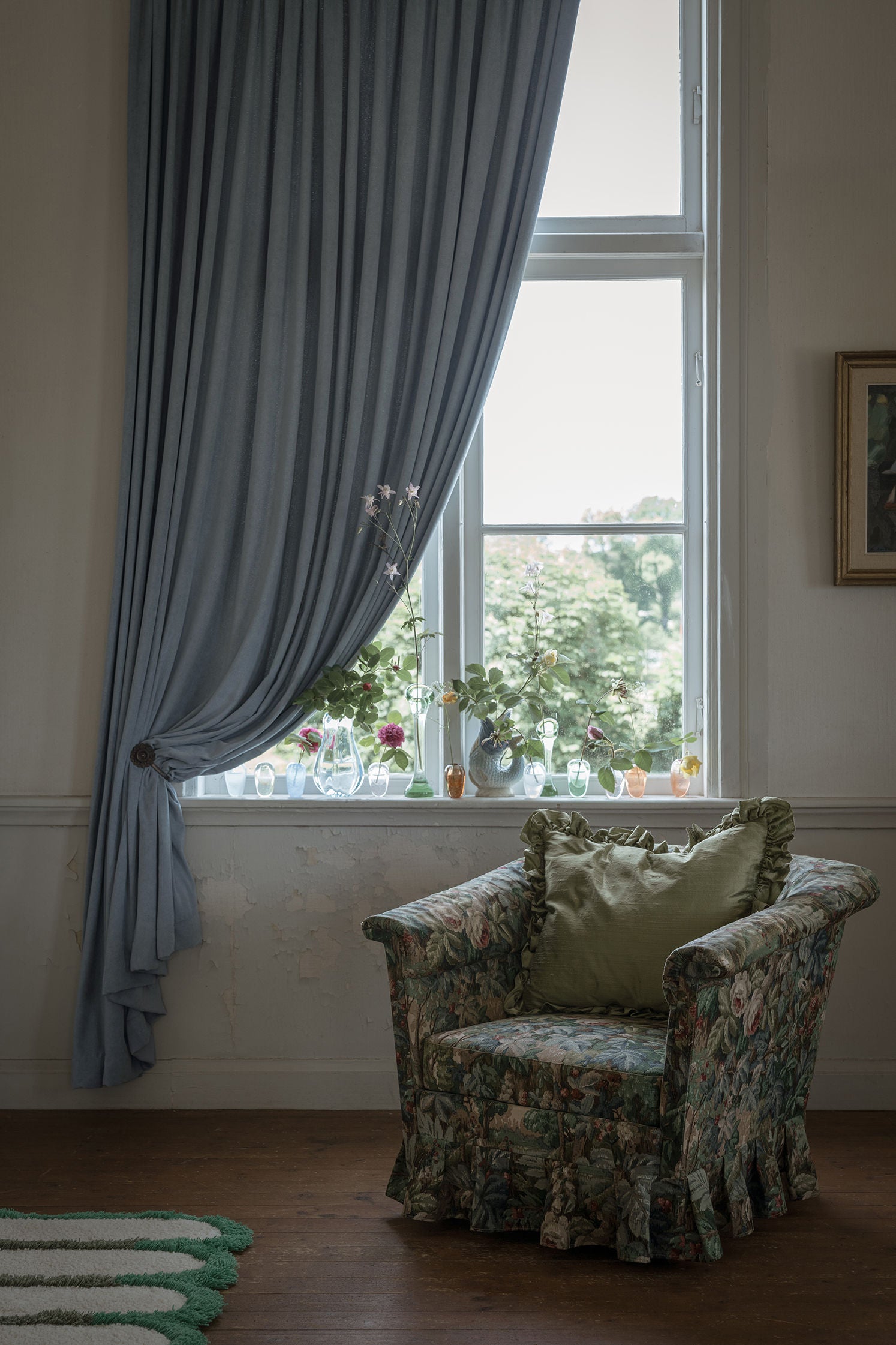 Curtain Velvet Velour Light Blue