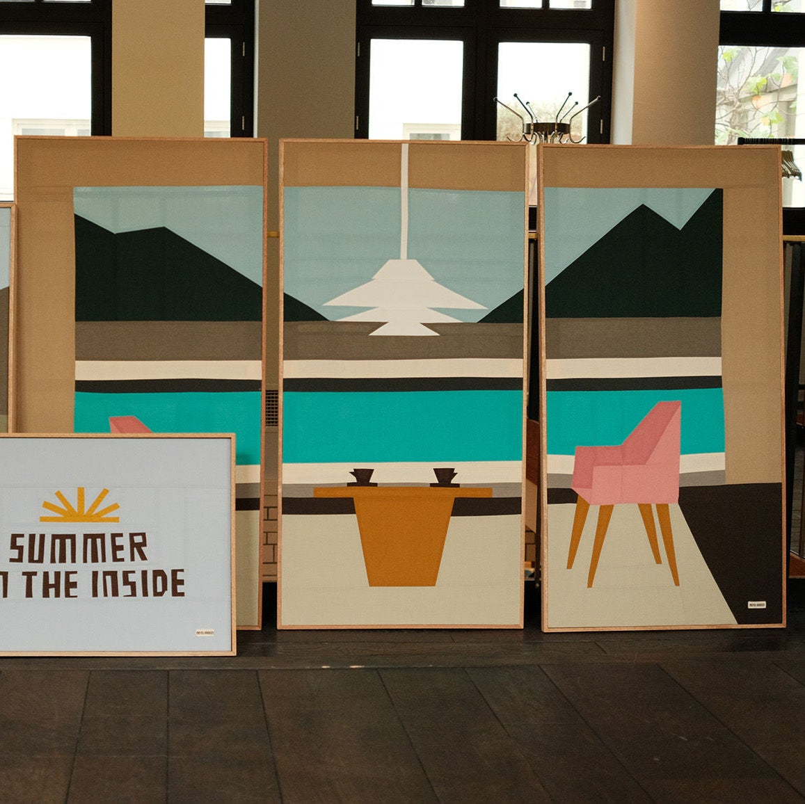 Coffee With A View Original Quilted Triptych