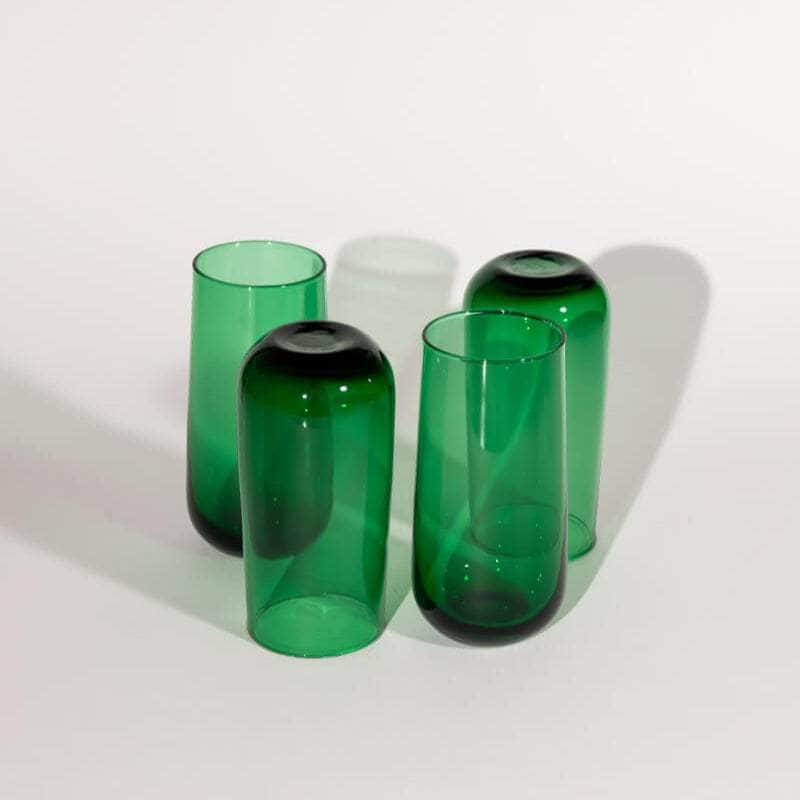 Vintage Green Tumblers Set of Four