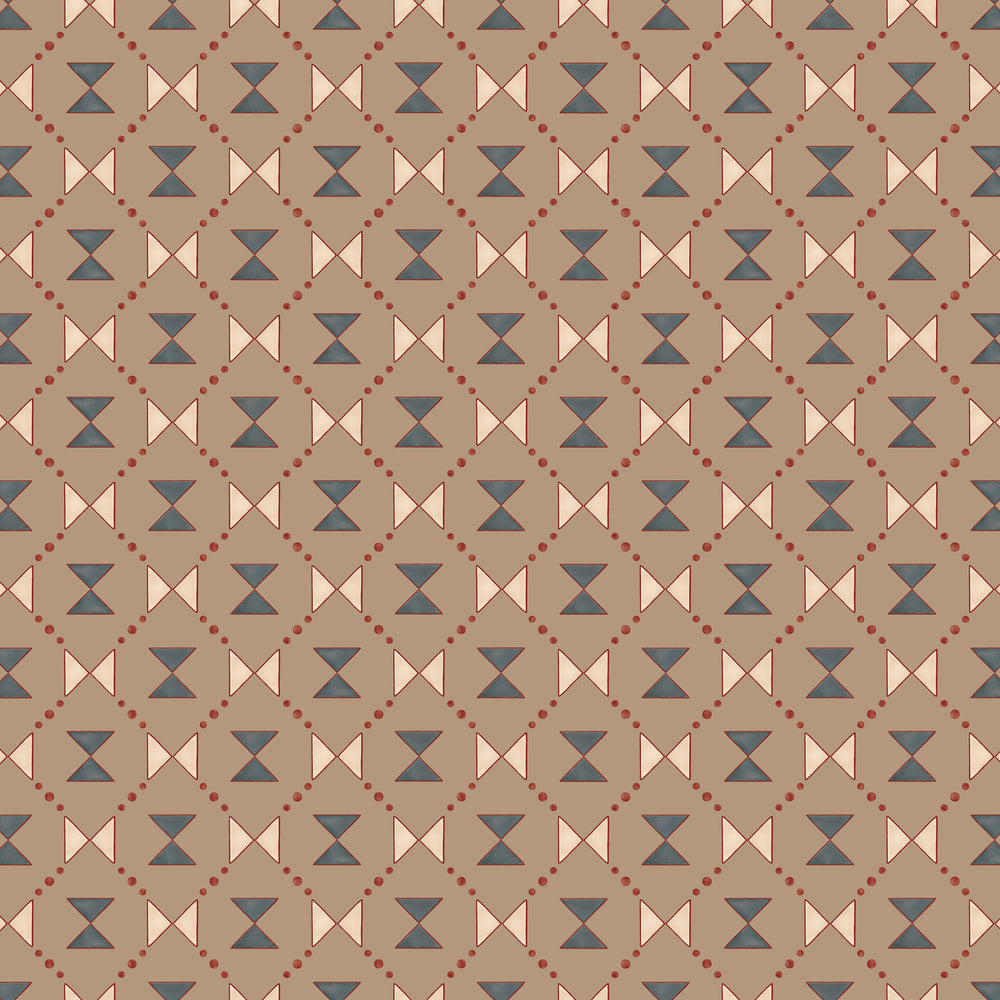 Bow Tie Quilt - Beige and Steel Grey