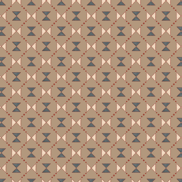 Bow Tie Quilt - Beige and Steel Grey