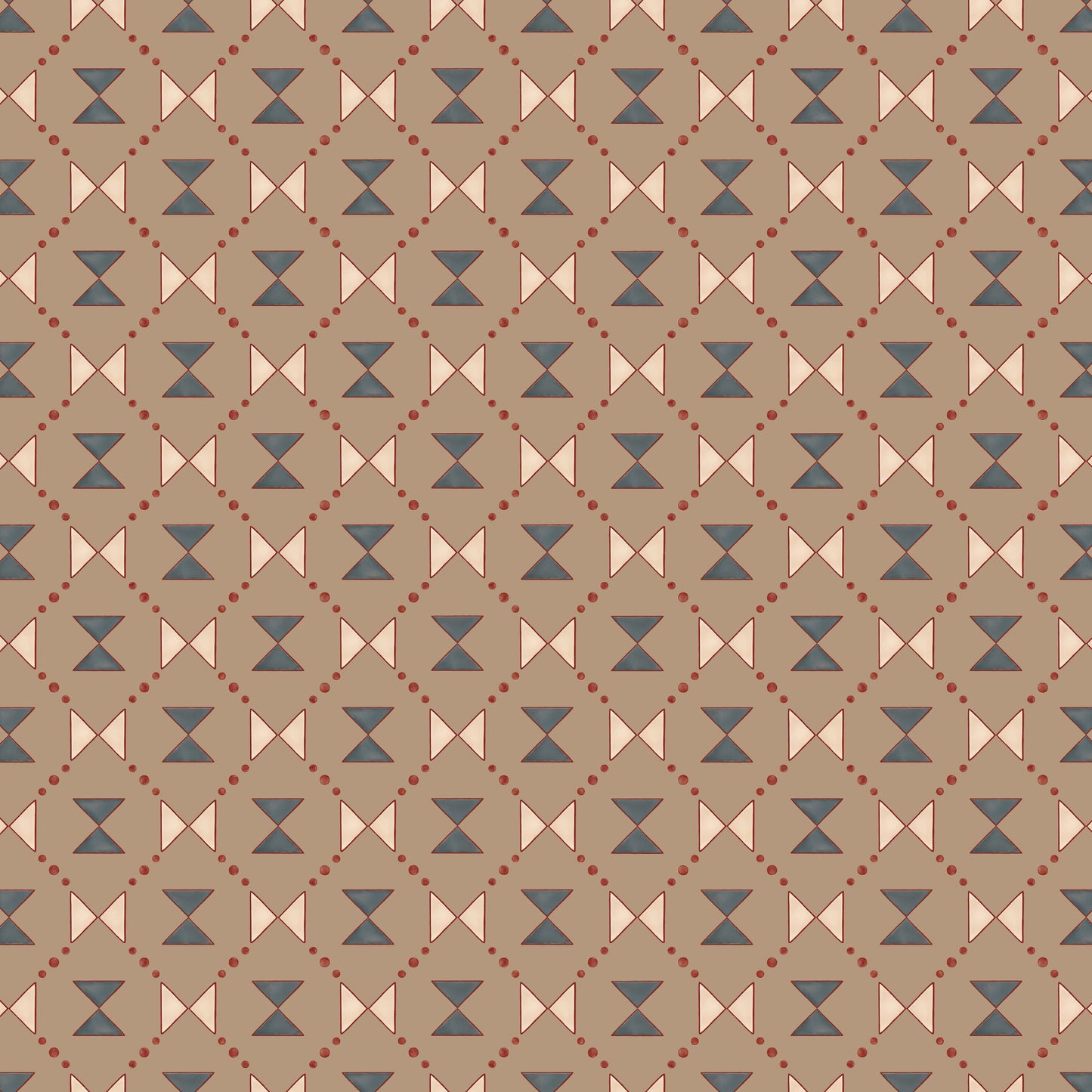 Bow Tie Quilt - Beige and Steel Grey