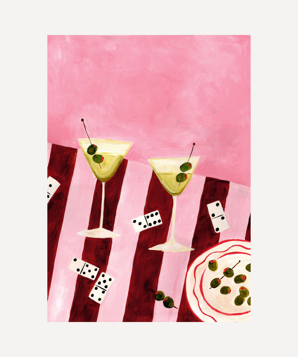 Dirty Dominos – Martini’s and Dominoes Still Life Print.