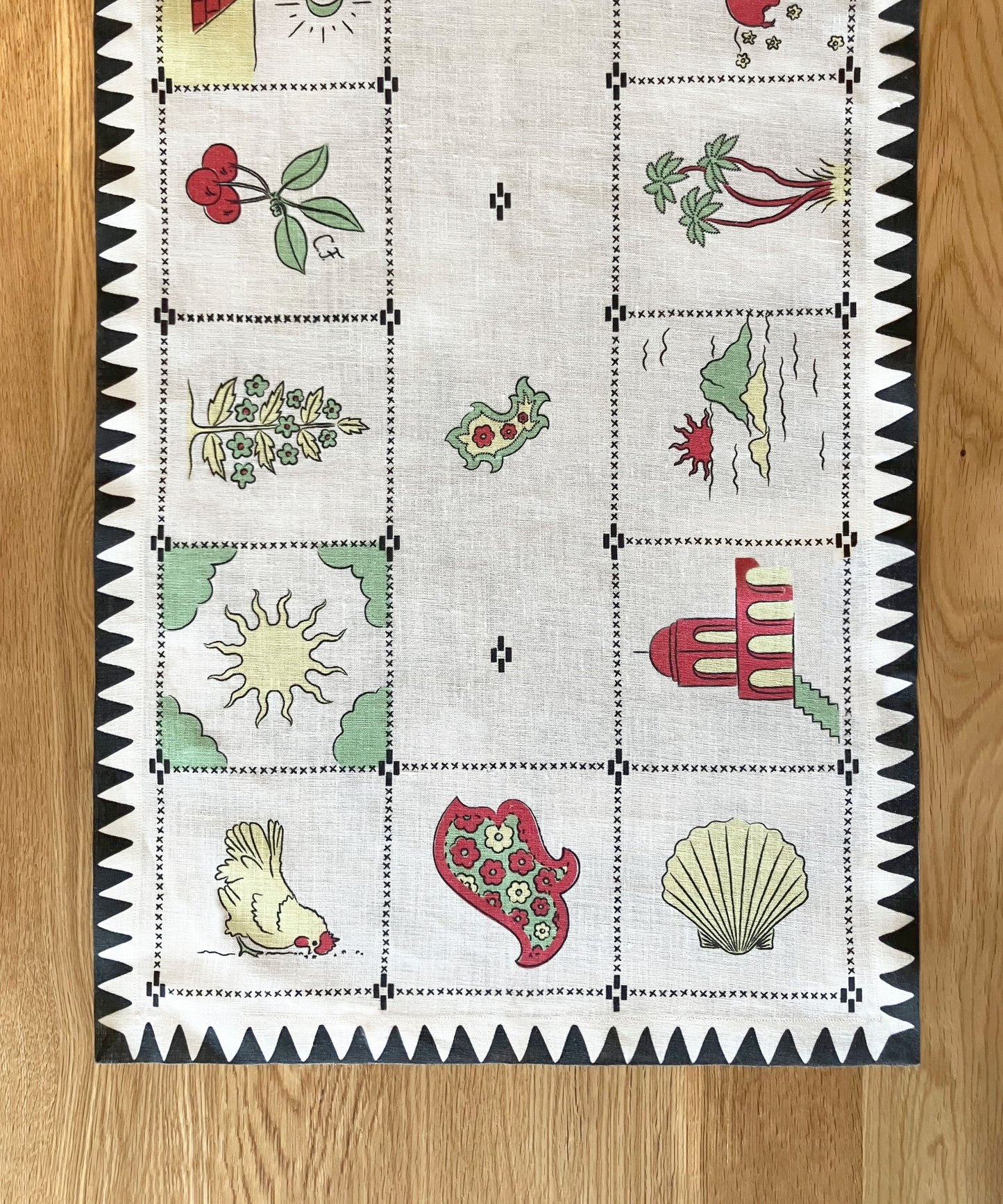 Redwork Table Runner in Black