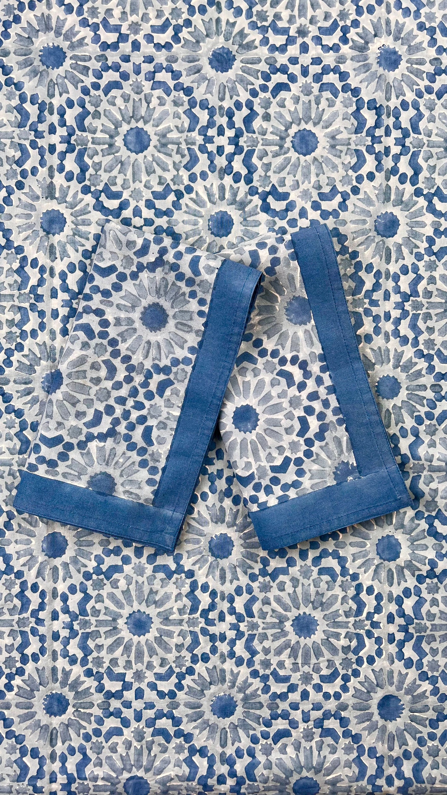 ‘The Kaleidoscope’ Napkin Set of 4 - Light Indigo