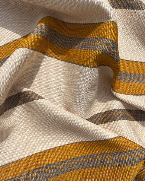 Vereda Handwoven Stripe Fabric | Tumeric