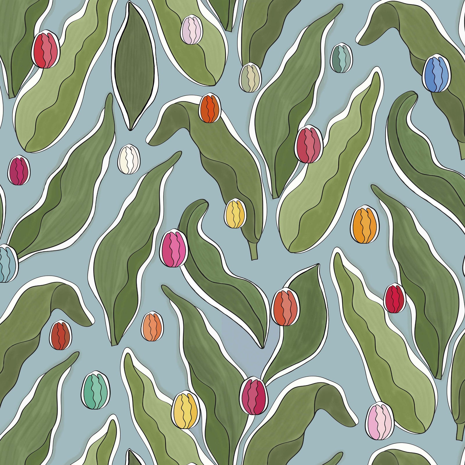 Tulips Festival Wallpaper - Blue